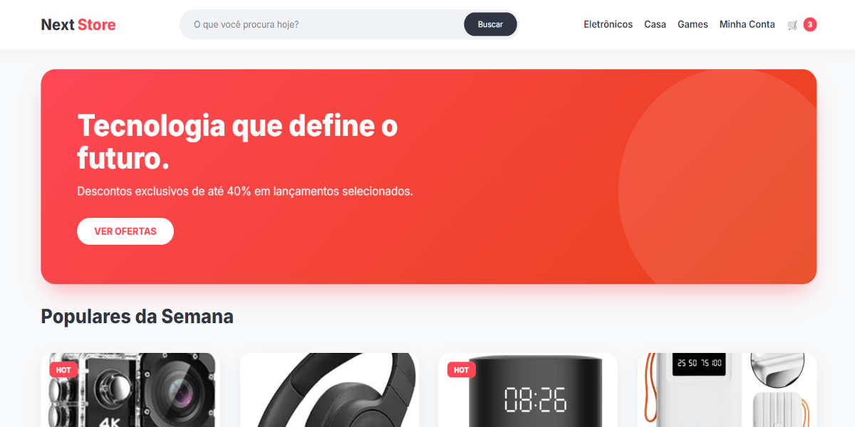 Desenvolvimento de E-commerce Moderno e Rápido